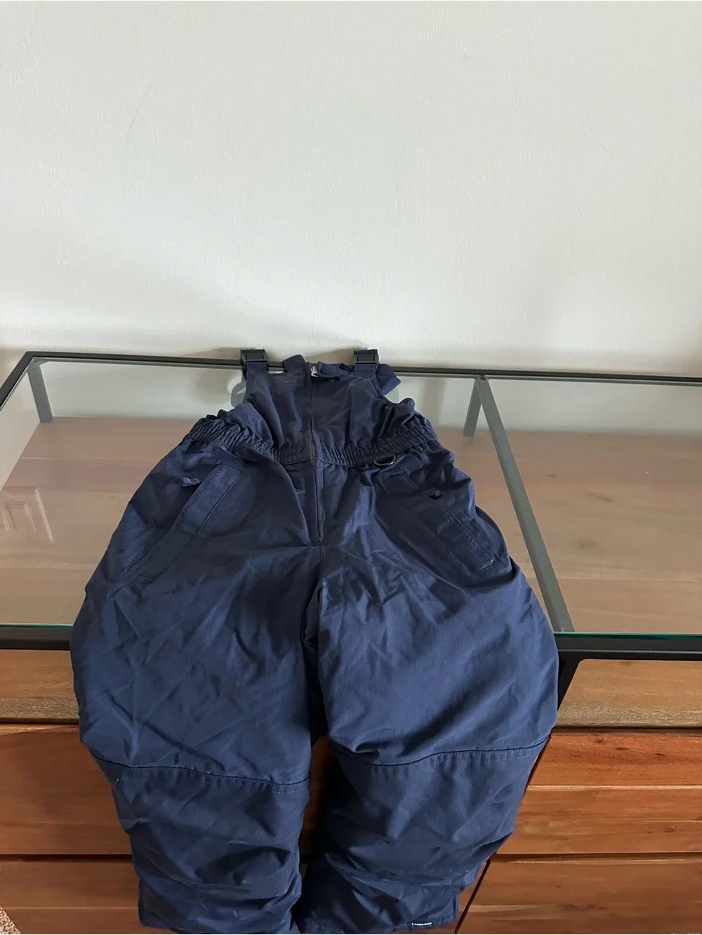 Lands' End Navy Kids Squall Waterproof Insulated Iron Knee Snow Bibs